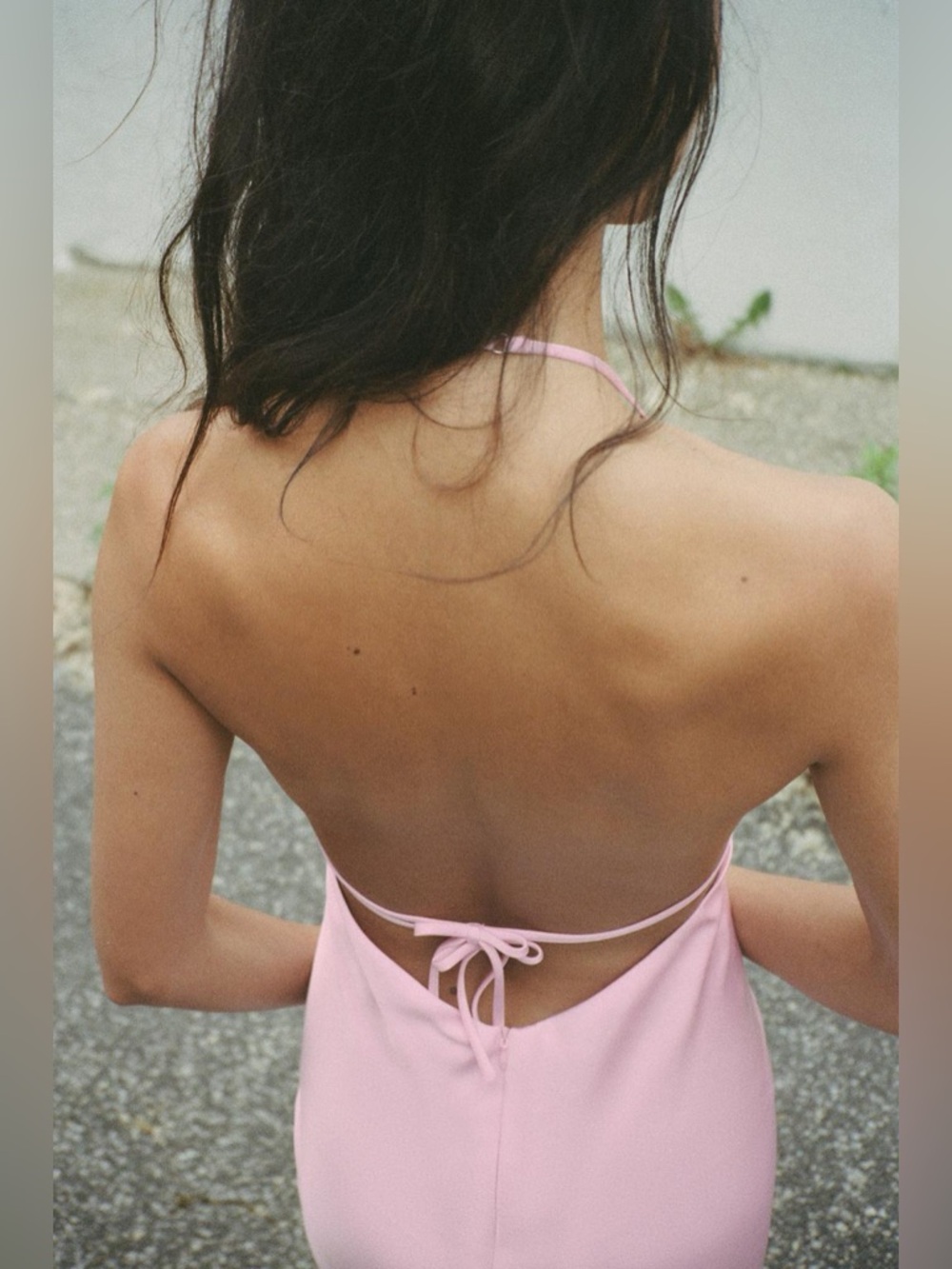 Zara Satin Pink Slip Maxi Dress - Picture 8 of 9